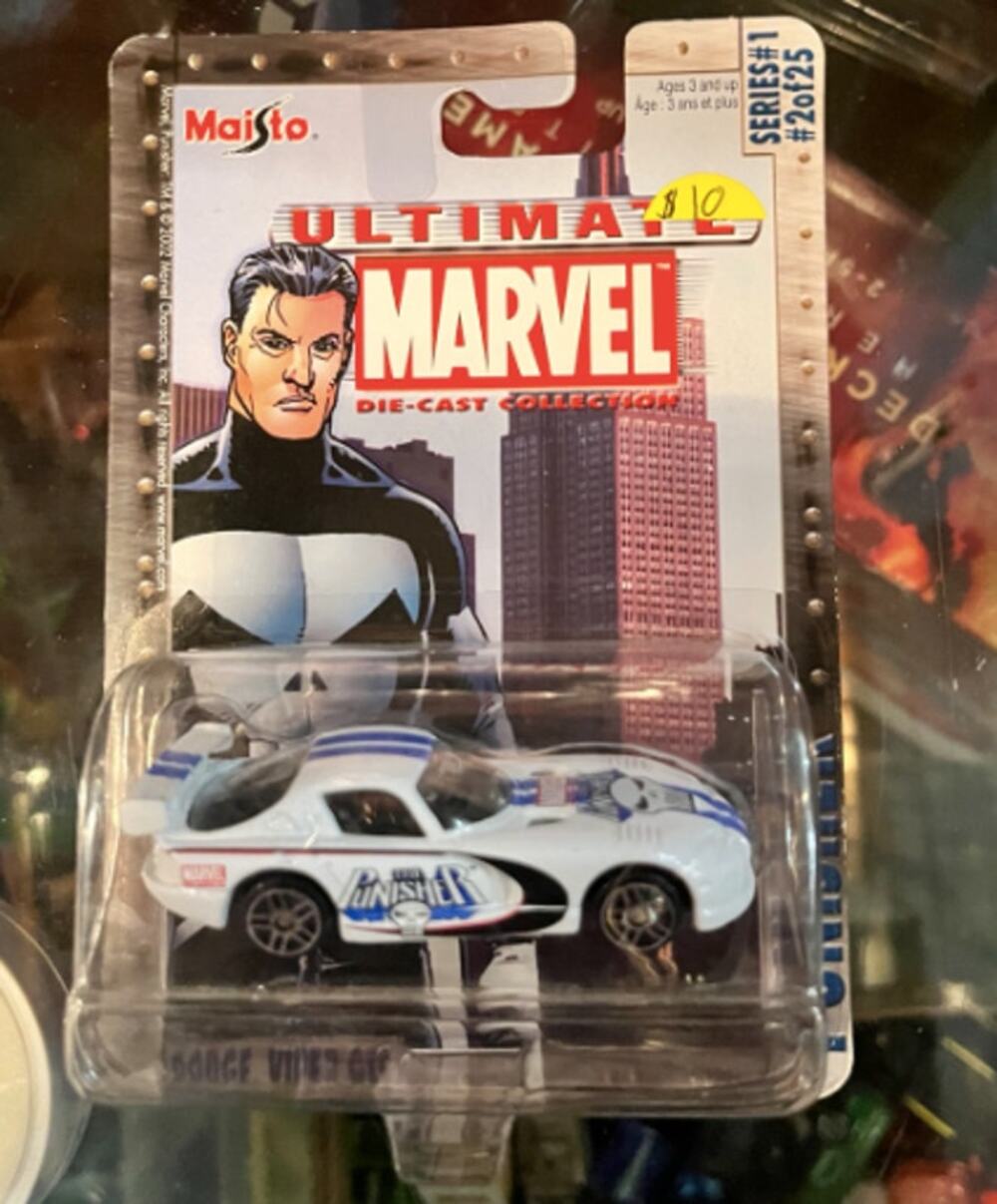 2002 Maisto Ultimate Marvel Punisher Dodge Viper GTS #2 Diecast Sealed